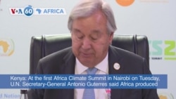 VOA60 Africa - UN chief calls for more equitable financing for green energy