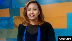 Yeshewa Masresha pictured in Addis Ababa, Ethiopia, in 2022. Yeshewa, who works for the state-run Fana Broadcasting Corporate, is concerned about the obstacles female journalists face in trying to move into leadership roles. 