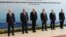 FILE - From left, the presidents of Kazakhstan, Tajikistan, the European Council, Kyrgyzstan and Uzbekistan and Turkmenistan's deputy cabinet chairman are pictured ahead of a meeting in Cholpon-Ata, Kyrgyzstan, June 2, 2023. 