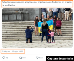 Captura de publicación fuera de contexto.