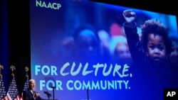 President Joe Biden speaks at the National Museum of African American History and Culture in Washington, May 17, 2024. 