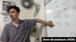 All of the teachers at the Cisarua Refugee Learning Center are volunteers and many are refugees themselves, including Afzal Hamza who’s from Afghanistan.