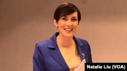 FILE- Markéta Pekarová Adamová, President (Speaker) of the Chamber of Deputies of the Czech Republic and leader of the party TOP 09, in Washington, May 2023.