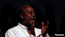 FILE - John Dramani Mahama, National Democratic Congress (NDC) presidential candidate in Accra, Dec. 5, 2016. 