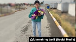 آیدا شاکرمی لحظاتی پس از آزادی