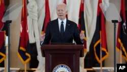 President Joe Biden speaks at the U.S. Holocaust Memorial Museum's Annual Days of Remembrance ceremony at the U.S. Capitol in Washington, May 7, 2024.