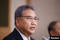 资料照：韩国外长朴振2023年3月6日宣布一项赔偿被日本强征劳工的方案。