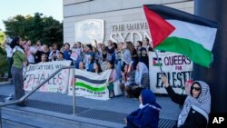 FILE - Pro-Palestinian protesters demonstrate at the University of Sydney against the Israel-Hamas war, April 24, 2024. 