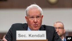 FILE - Secretary of the U.S. Air Force Frank Kendall speaks during hearing on Capitol Hill in Washington, May 2, 2023.