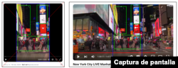 Comparación clip viral (izquierda) con la transmisión de YouTube (derecha).