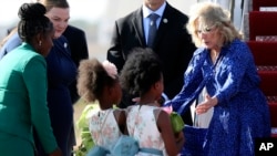 First lady of the United States Jill Biden arrives in Nairobi, Kenya, for three-day visit to the country, Feb. 24, 2023.