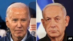 Kombinasi foto yang menunjukkan Presiden AS Joe Biden (kiri) dan Perdana Menteri Israel Benjamin Netanyahu. (Foto: AP)