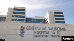View of the Hospital La Fe where a patient suspected by the health authorities as a possible first case of the deadly Marburg disease is quarantined, in Valencia, Spain, Feb. 25, 2023. 