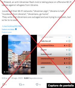 Captura de desinformación en X.