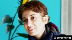 FILE - This undated photo of Pakhshan Azizi circulated on social media on July 24, 2024. The Iranian Kurdish civil activist has been sentenced to death.