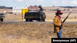 View of Wounded Knee, South Dakota on March 27, 1973.