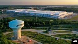 FILE - A view of the Ultium Cell factory in Warren, Ohio, July 7, 2023. China says it has filed a complaint at the World Trade Organization over US subsidies for electric vehicles. 