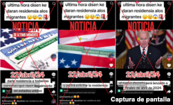 Capturas del video con desinformación en TikTok.