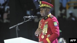 Officials say the adoption of the new constitution is one of the major promises made by General Brice Clotaire Oligui Nguema, pictured in Libreville, April 2, 2024.