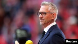 FILE - TV pundit and former England captain Gary Lineker at Wembley Stadium, London, April 16, 2022. (Action Images via Reuters)