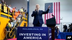 President Joe Biden speaks about his 2024 budget proposal at the Finishing Trades Institute in Philadelphia, March 9, 2023.