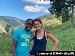 FILE - In this undated photo provided by El Roi Haiti, Alix Dorsainvil poses with her husband Sandro Dorsainvil. Alix Dorsainvil and her daughter were kidnapped on July 27.