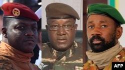Le Burkinabè Ibrahim Traore, le Nigérien Abdourahamane Tiani et le Malien Assimi Goïta ont chacun mené des putschs militaires dans leur pays, respectivement en 2022, 2023 et 2021.
