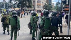 Police respond to protests in Nairobi, Kenya, on June 25, 2024.