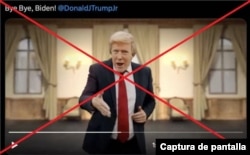 Captura de pantalla de un video con contenido falso dirigido a las elecciones estadounidenses. Los expertos atribuyen su creación a Rusia.