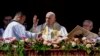 Pope Francis bestows the plenary 'Urbi et Orbi' (to the city and to the world) blessing from the central lodge of the St. Peter's Basilica at The Vatican at the end of the Easter Sunday Mass, April 9, 2023. 