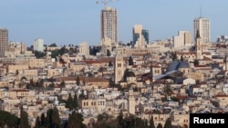 FILE - A view from the Mount of Olives shows the Church of the Holy Sepulchre, in Jerusalem's Old City, April 15, 2023.