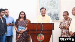 পররাষ্ট্র মন্ত্রণালয়ে সাংবাদিকদের সঙ্গে মতবিনিময়কালে পররাষ্ট্রমন্ত্রী ও আওয়ামী লীগের যুগ্ম সাধারণ সম্পাদক ড. হাছান মাহমুদ। ৩ এপ্রিল, ২০২৪।