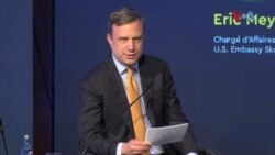 Членство во ЕУ во ситуација на војна во Европа е единствениот пат за Северна Македонија, рече Ерик Мејер, заменик-амбасадор на САД