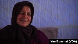 Despite being displaced by the earthquake, Devlet Ipek, a 48-year-old mother of four living in a tent in Hatay, Turkey, says she supports the current Turkish government, May 13, 2023.