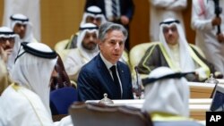 U.S. Secretary of State Antony Blinken attends a joint ministerial meeting with his Saudi counterparts in Riyadh, Saudi Arabia, April 29, 2024.