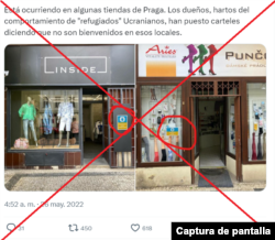 Captura de desinformación en X (antes Twitter).