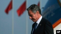 US Secretary of State Antony Blinken arrives in Beijing, June 18, 2023. 