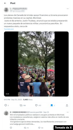 Captura de pantalla de X.