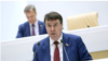 Russian Senator Sergey Tsekov is seen at a meeting of the Russian Federation Council.
