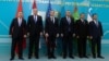 From left, the top diplomats of Kyrgyzstan, Tajikistan, the United States, Kazakhstan, Turkmenistan and Uzbekistan are pictured at the U.S.-Central Asia (C5+1) foreign ministerial meeting in Astana, Kazakhstan, Feb. 28, 2023. (State Department)