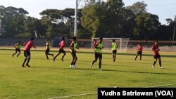 Suasana TC Timnas U17 di Stadion Sriwedari Solo, akhir pekan kemarin. (Foto: VOA/ Yudha Satriawan)