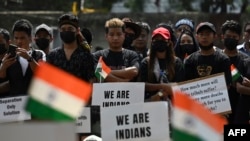 မဏိပူရပြည်နယ်တွင်းအကြမ်းဖက်မှုကိုဆန့်ကျင်ကန့်ကွက်နေတဲ့ Manipur Union (ATSUM) အဖွဲ့၀င်များ၊ မေ ၃၁၊ ၂၀၂၃