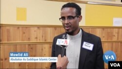 Mowlid Ali, Imam Abubakar As-Saddique Islamic Center, Minnesota. (VOA/Videograb)