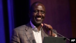 Kenyan President William Ruto delivers keynote remarks during a US- Kenya Business Roadshow hosted by Prosper Africa, a US Trade and Investment Initiative, in San Francisco, Sept. 15, 2023. 