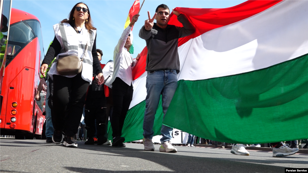 تجمع و راهپیمایی اعتراضی در لندن با درخواست افزوده شدن سپاه به فهرست سازمان&zwnj;های تروریستی - شنبه ۹ اردیبهشت ۱۴۰۲