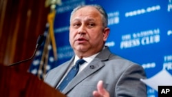 FILE - U.S. Navy Secretary Carlos Del Toro speaks in Washington, Feb. 21, 2023. During a meeting in Miami, Florida, on March 1, 2023, he reaffirmed the United States' commitment to Caribbean nations in their fight against what he called the "existential threat" of climate change.