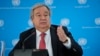U.N Secretary-General Antonio Guterres addresses reporters during a visit to the U.N. office in Nairobi, Kenya, May 3, 2023. He said the international community needed to pressure warring generals in Sudan to stop fighting.