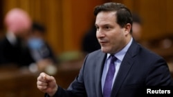 FILE - Canada's Minister of Public Safety Marco Mendicino speaks during Question Period in the House of Commons on Parliament Hill in Ottawa, Ontario, Canada, Nov. 29, 2022.
