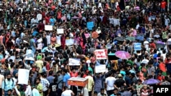 Biểu tình ở Dhaka, Bangladesh, ngày 4 tháng Tám, 2024.