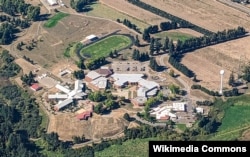 Aerial photo of Chemawa Indian School north of Salem, Oregon, one of four federal Indian residential schools still in operation.